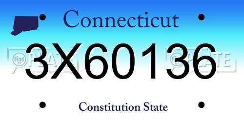 3X60136 Connecticut License Plate