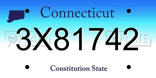 3X81742 Connecticut License Plate