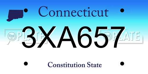 3XA657 Connecticut License Plate