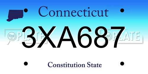 3XA687 Connecticut License Plate