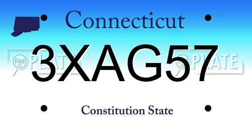 3XAG57 Connecticut License Plate