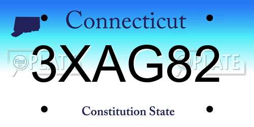 3XAG82 Connecticut License Plate