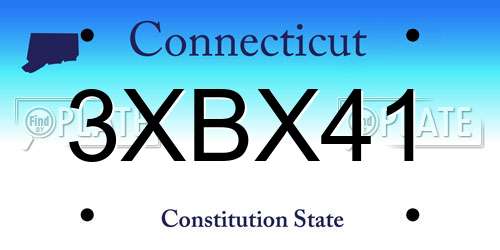 3XBX41 Connecticut License Plate