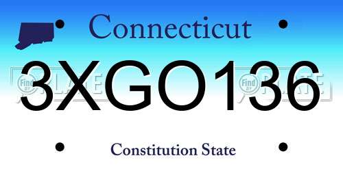 3XGO136 Connecticut License Plate