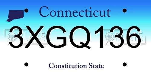 3XGQ136 Connecticut License Plate