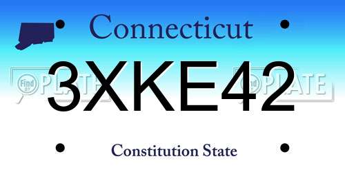 3XKE42 Connecticut License Plate
