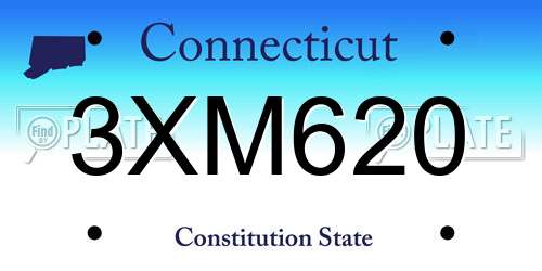 3XM620 Connecticut License Plate
