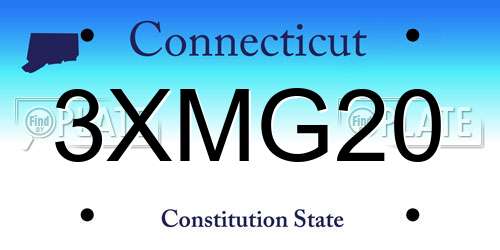 3XMG20 Connecticut License Plate