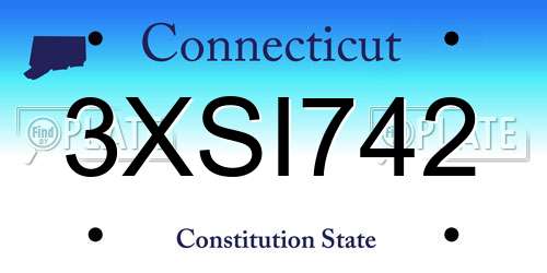 3XSI742 Connecticut License Plate