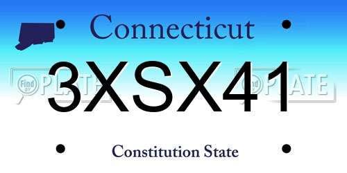 3XSX41 Connecticut License Plate