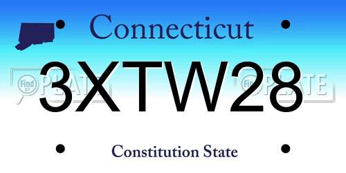 3XTW28 Connecticut License Plate
