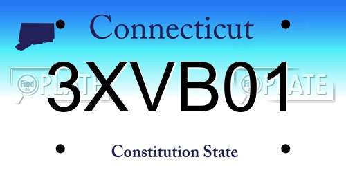 3XVB01 Connecticut License Plate