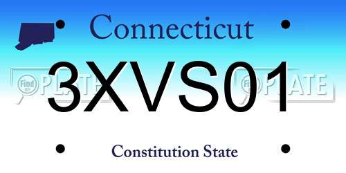 3XVS01 Connecticut License Plate