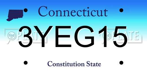 3YEG15 Connecticut License Plate