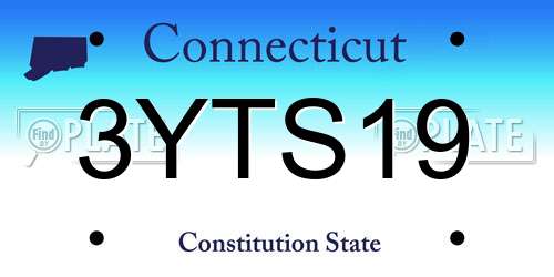 3YTS19 Connecticut License Plate
