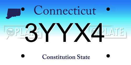 3YYX4 Connecticut License Plate