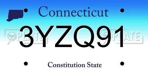 3YZQ91 Connecticut License Plate