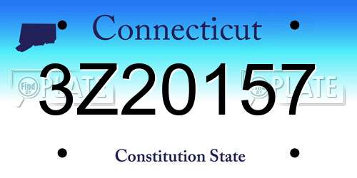 3Z20157 Connecticut License Plate