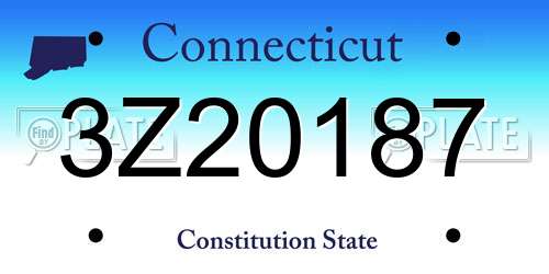 3Z20187 Connecticut License Plate