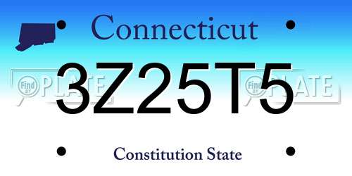 3Z25T5 Connecticut License Plate