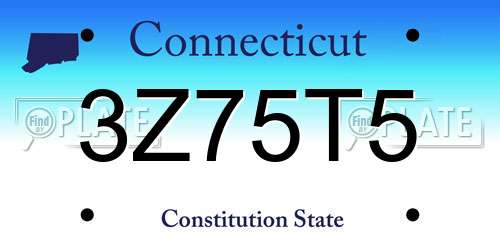 3Z75T5 Connecticut License Plate