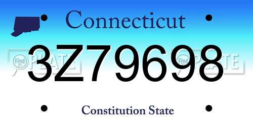 3Z79698 Connecticut License Plate