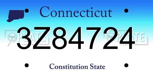 3Z84724 Connecticut License Plate
