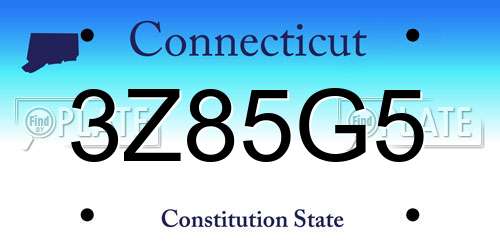 3Z85G5 Connecticut License Plate