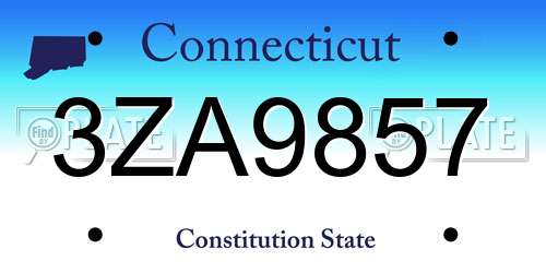 3ZA9857 Connecticut License Plate