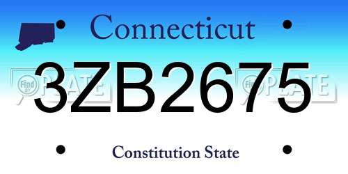 3ZB2675 Connecticut License Plate