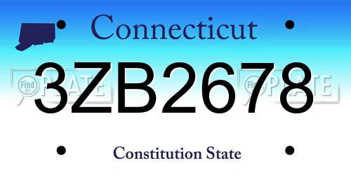 3ZB2678 Connecticut License Plate