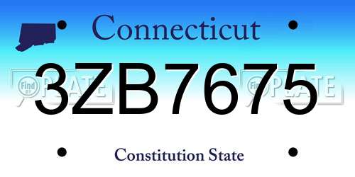 3ZB7675 Connecticut License Plate