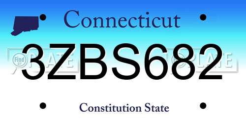 3ZBS682 Connecticut License Plate