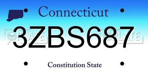 3ZBS687 Connecticut License Plate