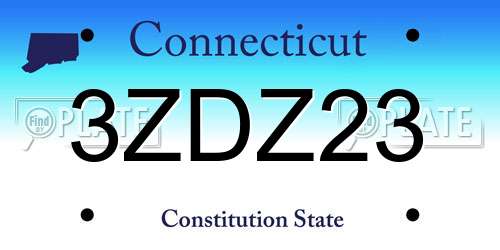 3ZDZ23 Connecticut License Plate