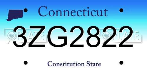 3ZG2822 Connecticut License Plate