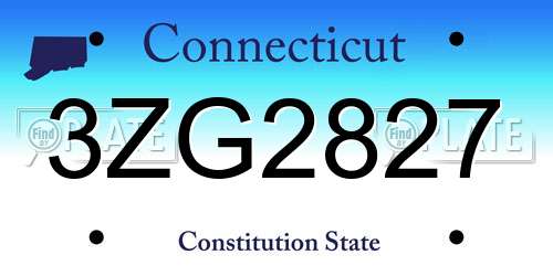 3ZG2827 Connecticut License Plate