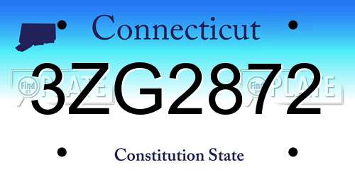 3ZG2872 Connecticut License Plate