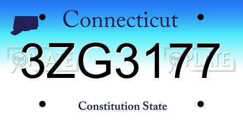 3ZG3177 Connecticut License Plate