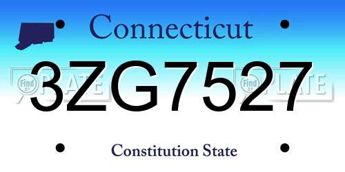 3ZG7527 Connecticut License Plate