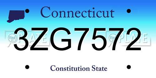 3ZG7572 Connecticut License Plate