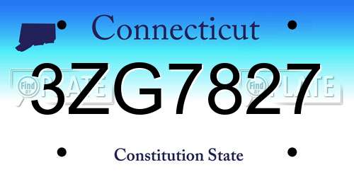 3ZG7827 Connecticut License Plate