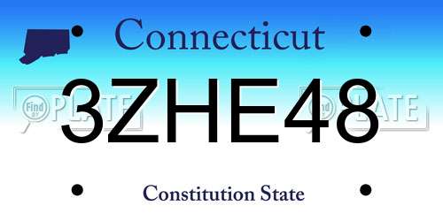 3ZHE48 Connecticut License Plate