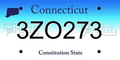 3ZO273 Connecticut License Plate