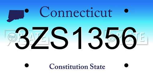 3ZS1356 Connecticut License Plate