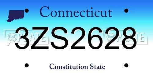 3ZS2628 Connecticut License Plate
