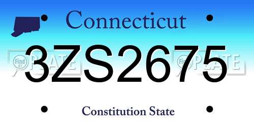 3ZS2675 Connecticut License Plate