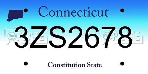 3ZS2678 Connecticut License Plate