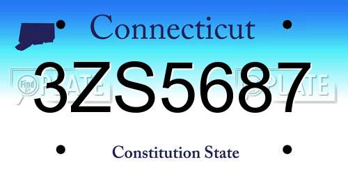 3ZS5687 Connecticut License Plate