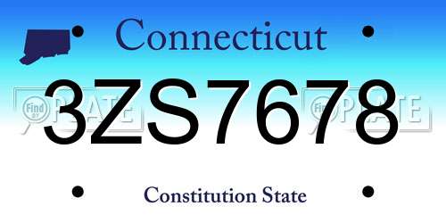 3ZS7678 Connecticut License Plate